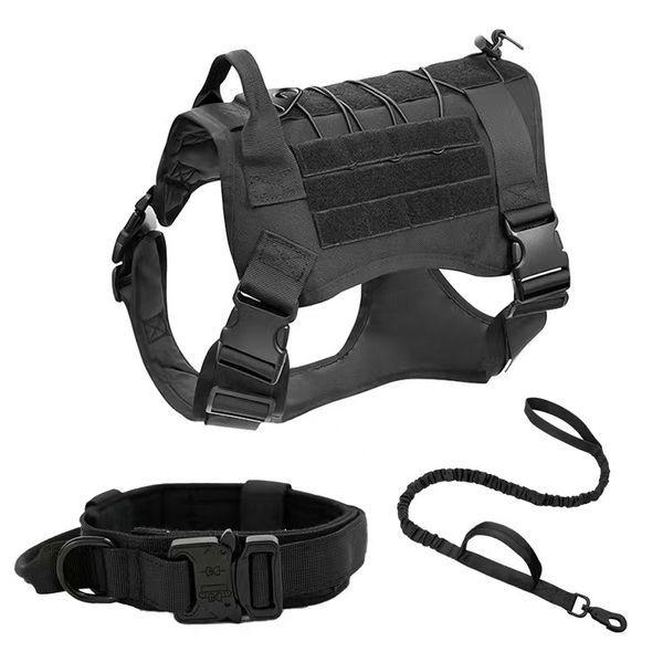 Tactical Dog Traning Harness Vest Set with Dog Leash and Dog Collar