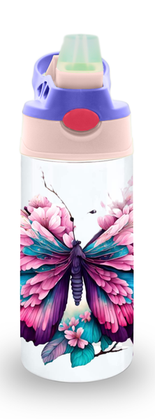 Pink &amp; Blue Butterfly 12oz Double walled Stainless Steel Bottle