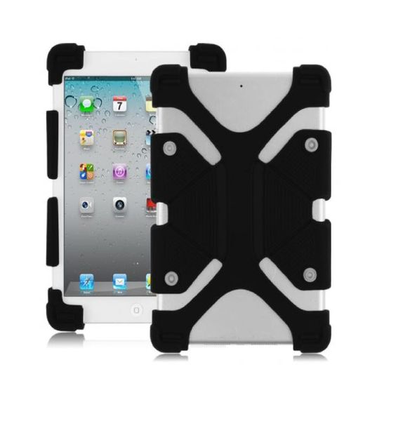 Universal Silicone Case and Stand Compatible for 7"- 8" Tablets - Black