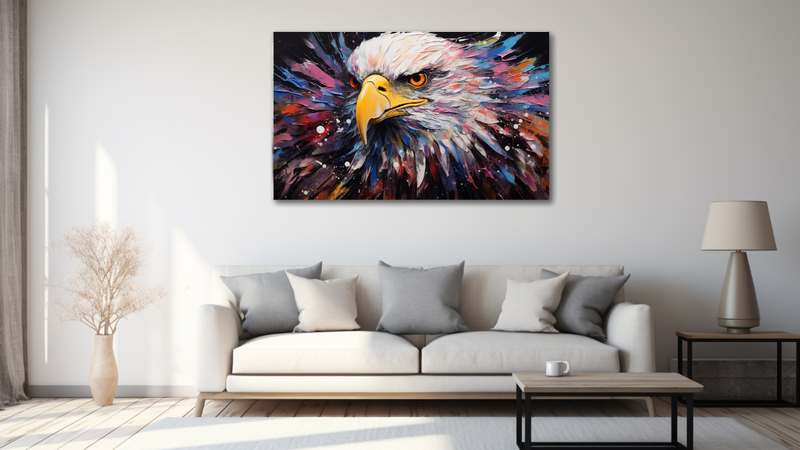 Canvas Wall Art -Fierce Splendor Eagle Abstract - MT0581