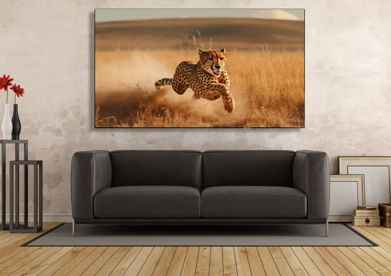 Canvas Wall Art - Cheetahs Chase Abstract - IM0246