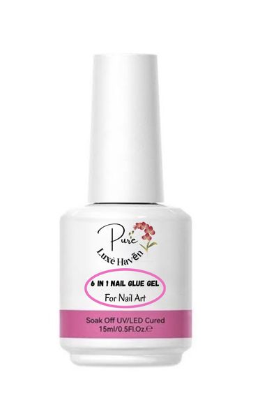 Pure Luxè Haven 6 In 1 Nail Glue Gel For Nail Art