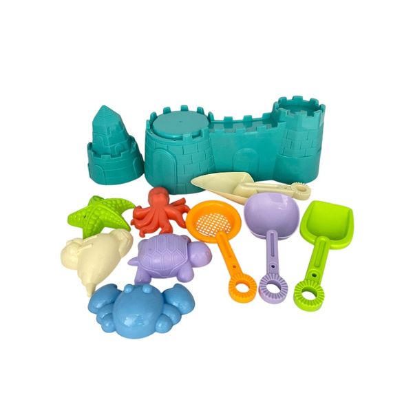 Kids Beach Sand Castle Set - 12-Piece Sand Play Toy Kit