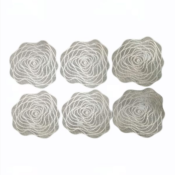 Metallic Placemat 6 Piece Silver