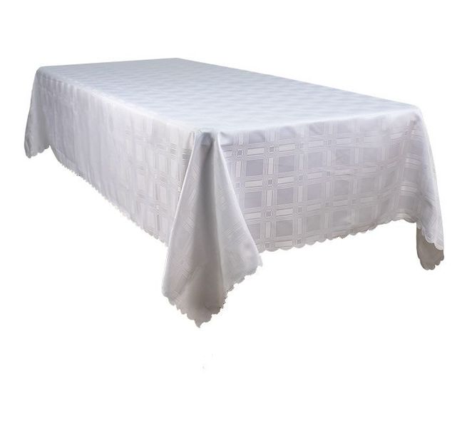 Elegant Table Cloth Block Design Print 1.5m X 2.5m - Royal Blue