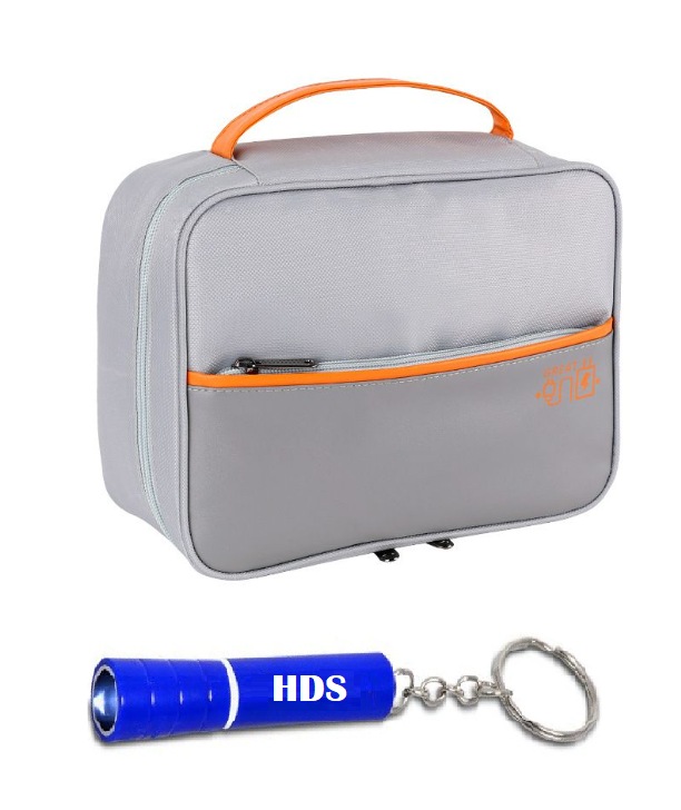 Double Layer Travel Electronics Accessories Organizer Bag with HDS Torch