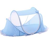 Sososi New Sale! Baby Mosquito Net Folding Bracket With Bottom Children's Mosquito Net Cover Free-Installation Mosquito Net Blue 1 Pack