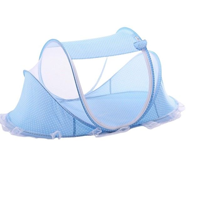 Portable Folding Infant Newborn Baby Anti-Mosquito Cradle Bed Tent-Blue ...