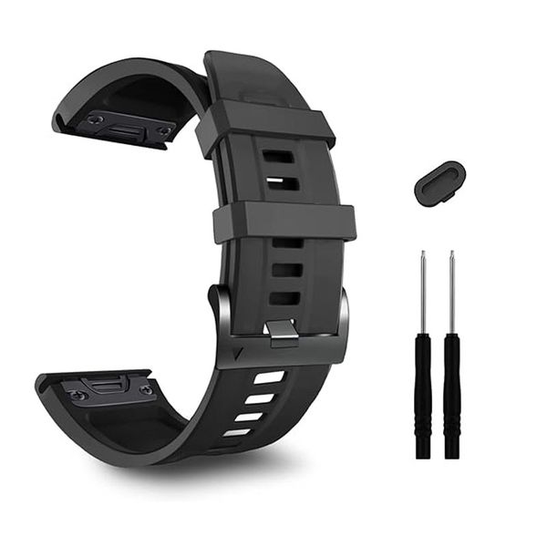 22mm Quick-Fit Silicone Band For Garmin Fenix 8 47mm/7 Pro/7/6 Pro/6/5 Plus