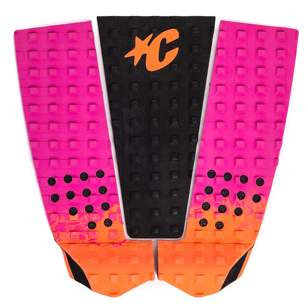 Creatures Italo Ferreira Lite Ecopure Surfboard Traction - Fluro Red Fade Pink Black