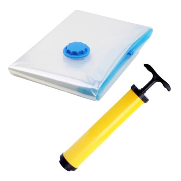 Home Reusable Vaccum Storage Sealing Bags &amp; An Air Handpump Set of 2-130 cm