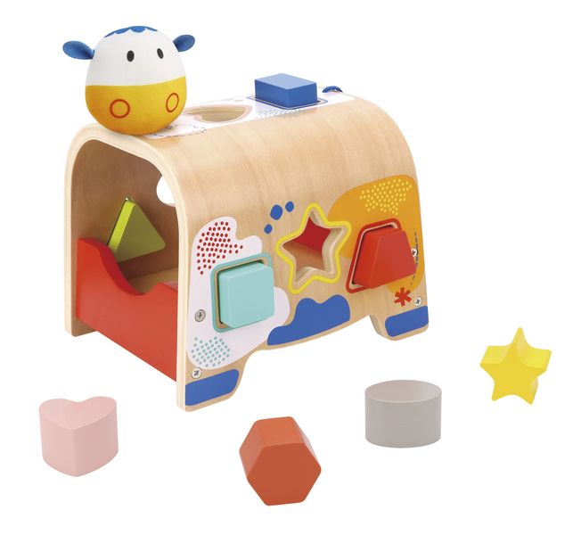 Tooky Toy - Wooden Cow Shape Sorter