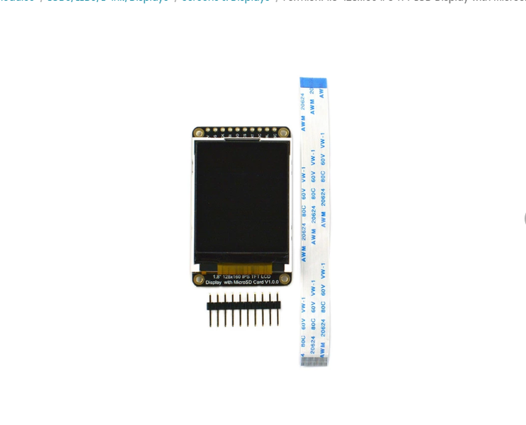 DFRobot (DFR0928) Breakout Kit, ST7735S, 1.8" TFT LCD Display