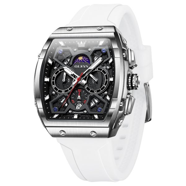 Watches for Men Calendar Luminous Waterproof Quartz Men's Watch Tonneau