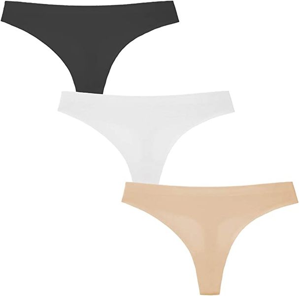 Seamless Thongs Underwear Ice Silk Comfy G-String - Pack of 3