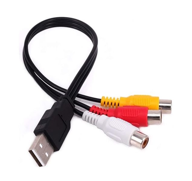 Premium USB 2.0 Male to 3RCA Female Video Audio Capture Cable
