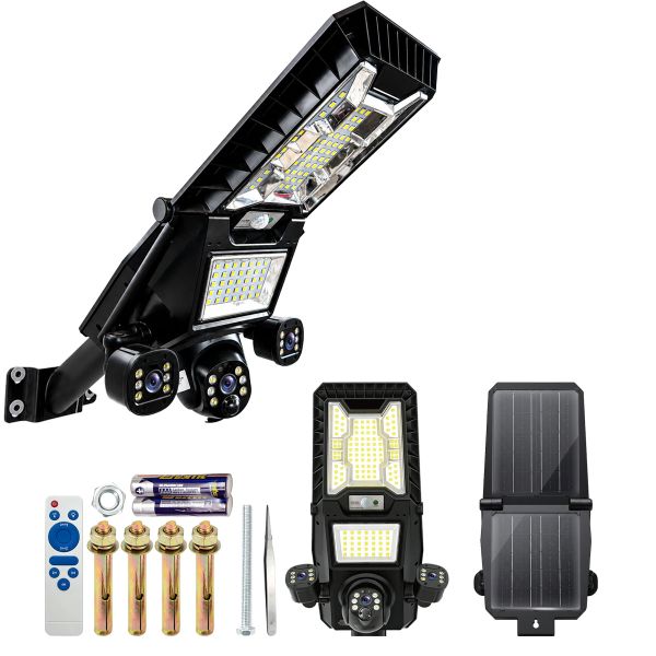 12MP 4G Solar Security Camera Light 18000mAh PTZ IP65 Outdoor