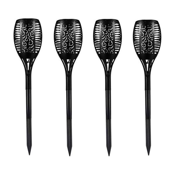 Sola Flames Torch Outdoor Garden Pathway Lights - Set of 4