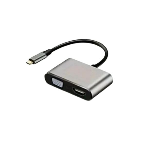 Type-C 4-in-1 Docking Station with VGA DP HDMI USB 3.0 OTG Card Reader