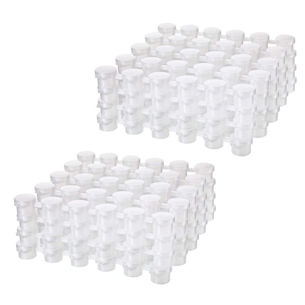 24 Strips 2Ml Empty Paint Strips Paint Cup Clear 144 Pots In Total