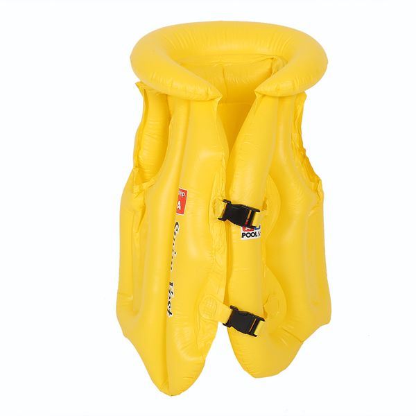 Kids Inflatable Swim Safety Float Vest Life Jacket Yellow L
