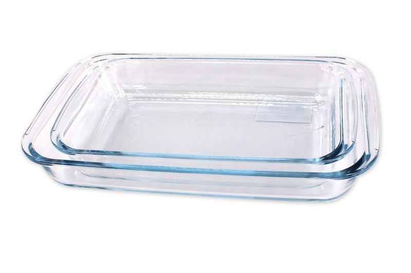 2 Piece Oven Safe Glass Baking, Roasting &amp; Casserole Dish Set - Rectangular