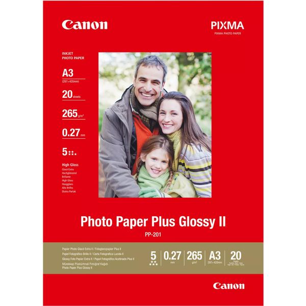 Bulk Pack 3 x Canon PP-201 A3+ Glossy II Photo Paper Plus