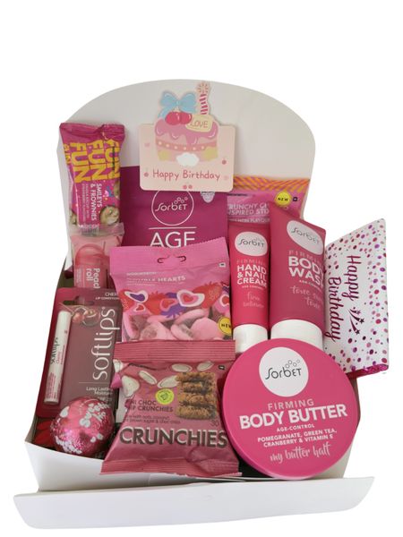 Sorbet Pamper Birthday Gift Box for Her-Birthday Card Included