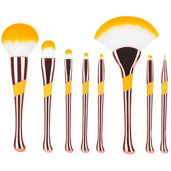 8 Piece Professional Makeup Brushes Set Powder Blush Foundation Eyeshadow