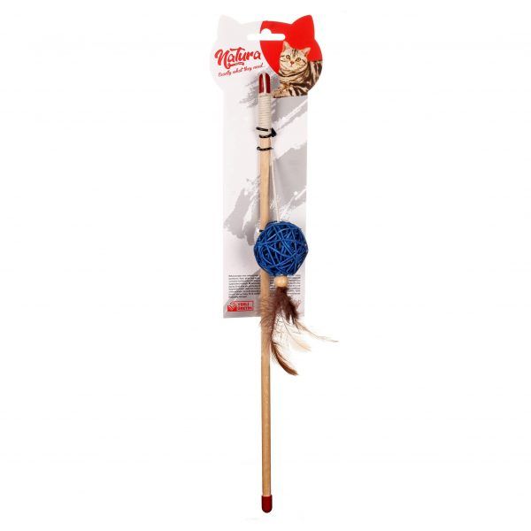 Natura Hairy Bamboo Ball Natural Cat Fishing Rod Toy