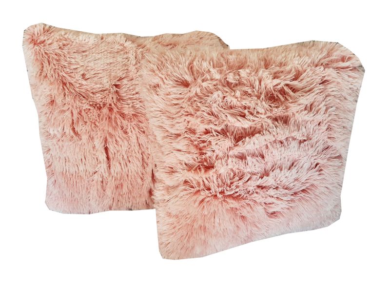 Soft Fluffy Scatter Cushions - Set of 2 - 40x40cm - Purple