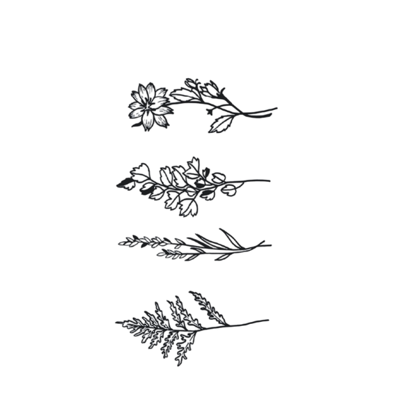 th-INK Semi-Permanent Tattoo kit - Simple Leaves - 70x120mm