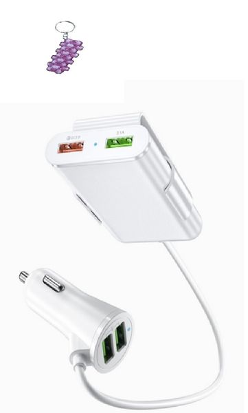 8A USB Charger For Car 4 Ports 40W With 1.8M Cable