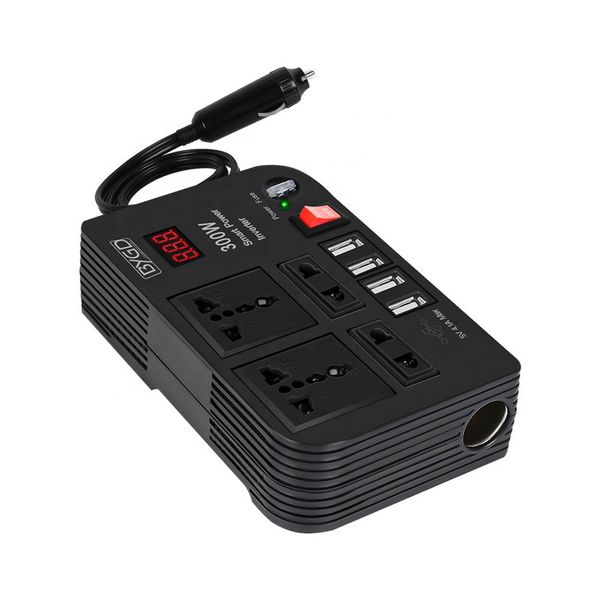 DC 12V to AC 220V Converter Outlets Car Inverter 4 USB Ports 300W Power
