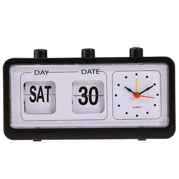 Creative Manual Page Flip Alarm Clock with Calendar Reminder for Home Decor