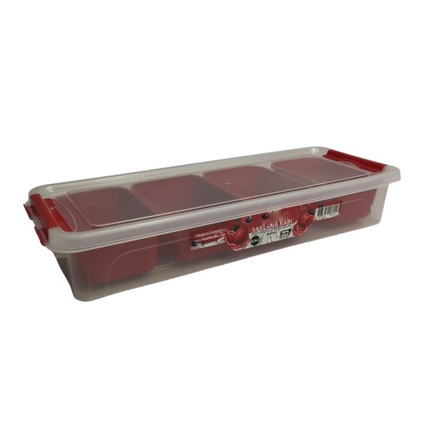 Qlux Ideas - Divided Storage Box with Clip Lid - 2.5 Litre