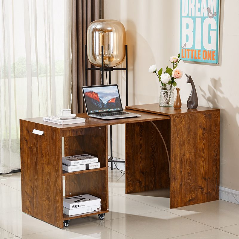 Folding Work Desk Dining Table Side Table Office Storage Cabinet with Wheel