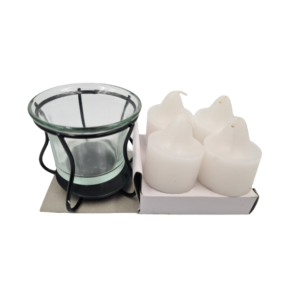 Candles With Holder Set of 4 White