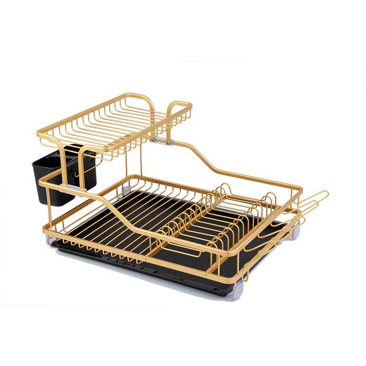 Kitchen Dish Drainer Rack With Removable Cutlery Holder Gold Buy