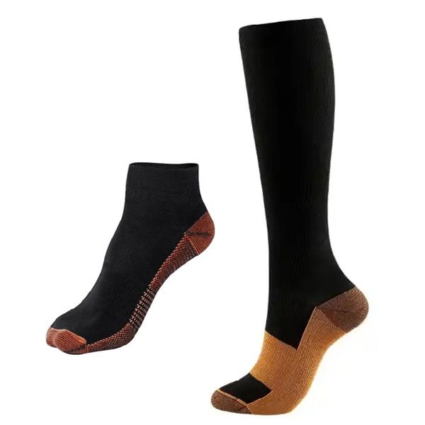 Compression Socks Copper Infused - Knee Length and Ankle Pack of 2 Combo