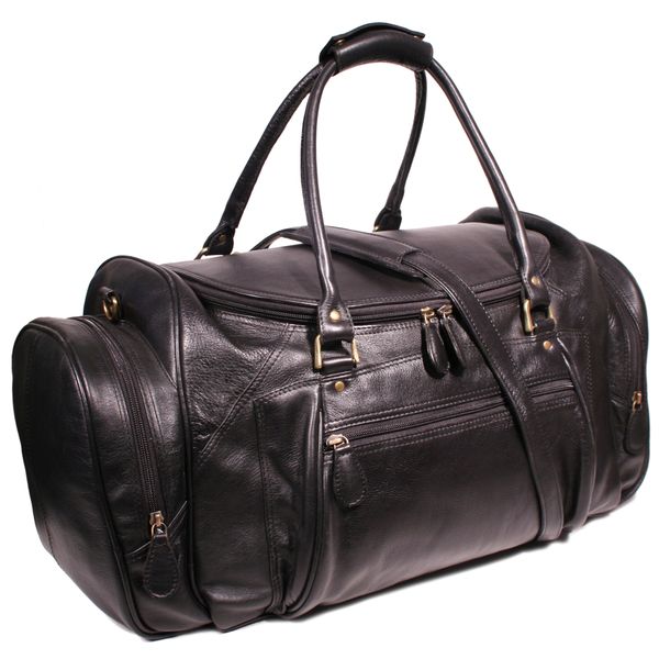 NUVO - Fiji Leather Holdall duffle bag black