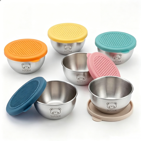 6-Pack 2.7oz Stainless Steel Sauce Box, Leak Proof Seasoning Container
