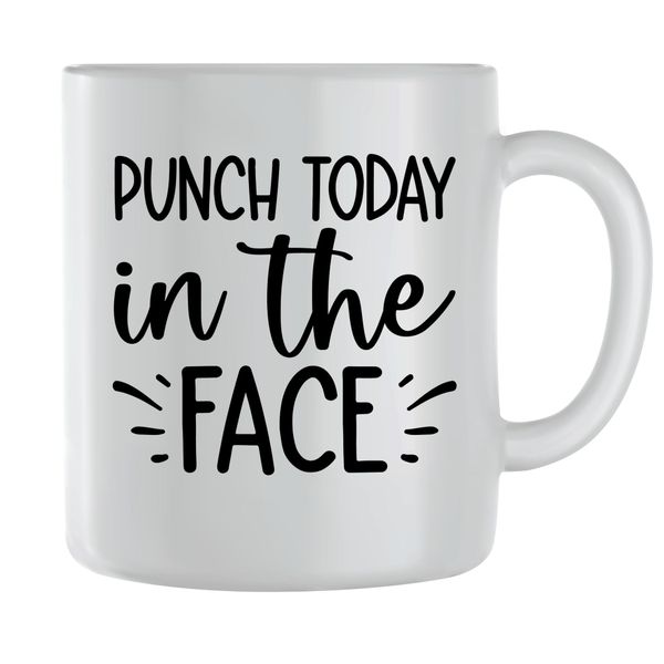 Punch Coffee Mugs for Men Women Funny Quotes Graphic Saying Cup Present 214