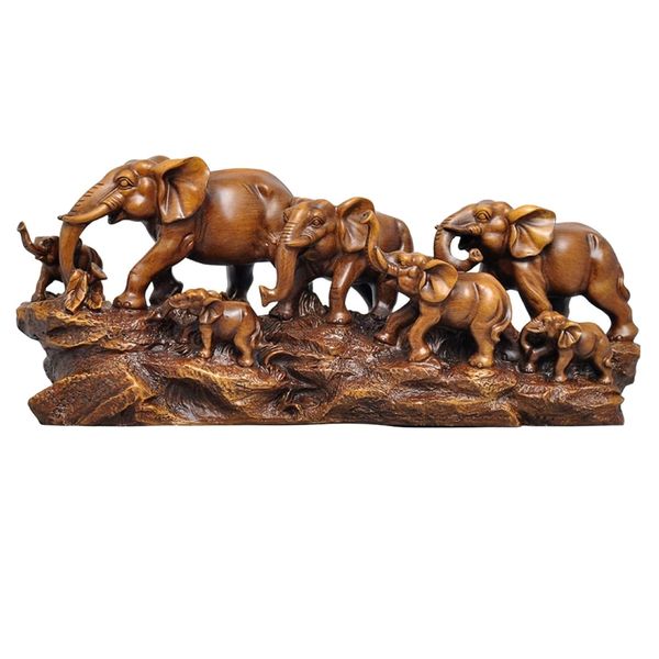 Decor Resin 7 Elephants Desktop Ornament -110cm