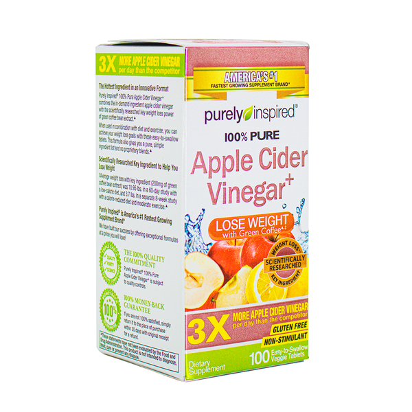 Purely Inspired 100% Pure Apple Cider Vinegar - 100Veg Tabs