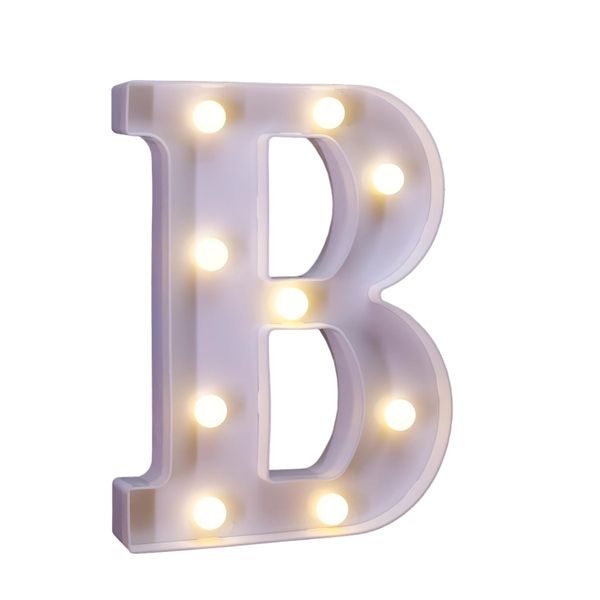 White Plastic Wall Mount and Standing 22 cm LED letter B