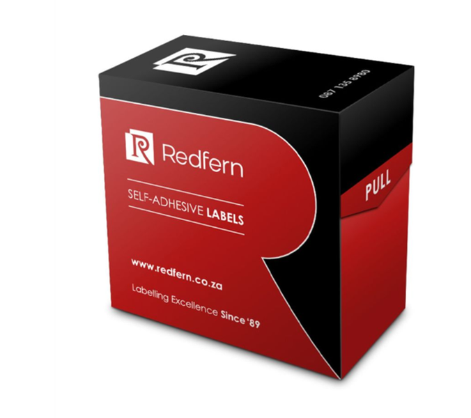 Redfern -Self Adhesive Labels 32mm x 50mm - Black x 2