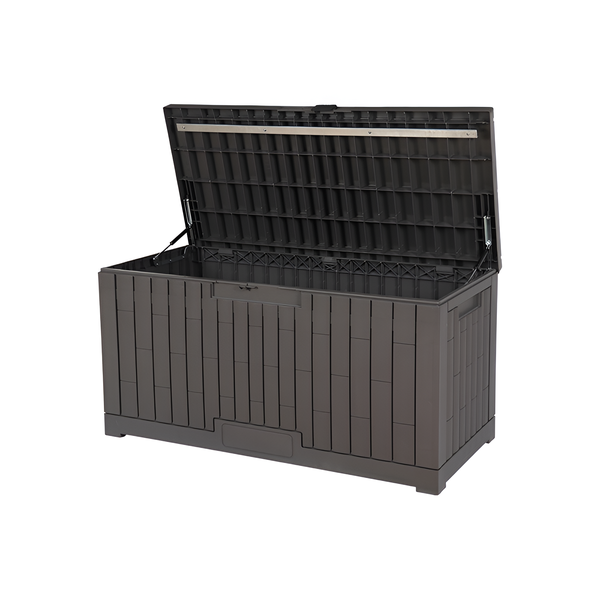 HOMEPOLA 302L Outdoor Lockable Storage Box with Hydraulic Lid Mechanism