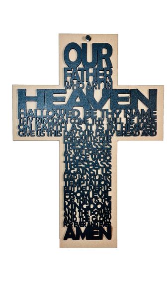 Our Father Prayer - MDF Laser Cut Cross