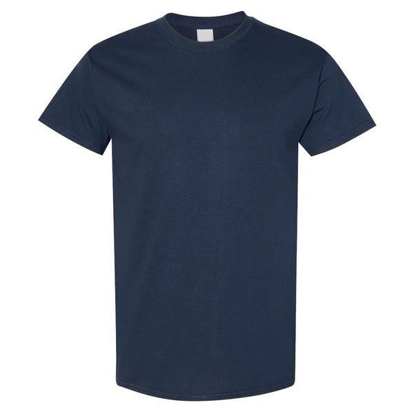 100% Cotton Short Sleeve Round Neck Regular Fit T-Shirt - Navy Blue -2 Pack